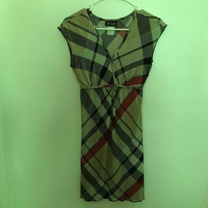 Faux-wrap mod plaid dress/tunic